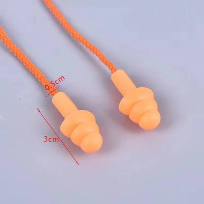 1 Pc Silicone Ear Plugs Sleep Earplugs Noise Reduction Swimming Earplugs With Rope For Diving Underwater Ear Plugs