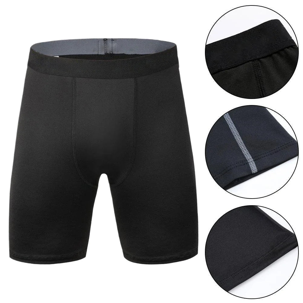 Men's Leggings Compression Pants Sports Leggings Basketball Quarter Shorts Quick Drying Running Training Stretch Fitness Pants