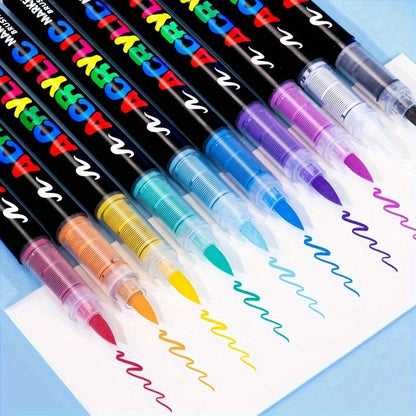 12/24/36/48/60/72/120/168 Colors Art Markers, Soft Tip resistant Acrylic Markers for Stone, Glass, Ceramic, Easter Eggs, Metal