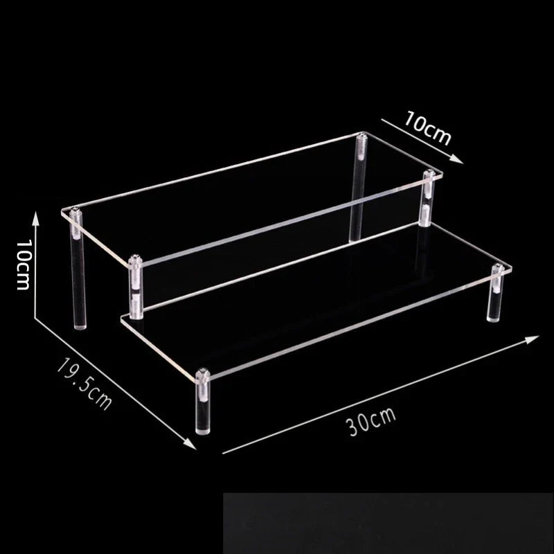 Acrylic Risers for Display 2-5 Tier Acrylic Display Stand Perfume ,Clear Cupcake Stand Holder for Figures Dessert Doll Shelves