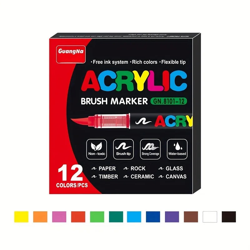 12/24/36/48/60/72/120/168 Colors Art Markers, Soft Tip resistant Acrylic Markers for Stone, Glass, Ceramic, Easter Eggs, Metal