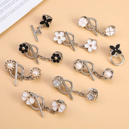 5sets Metal OT Button Up Clothes With No Sewing, Mother Button Up, Coat, Sweater, Cardigan, Women's Decorative Brooch Button