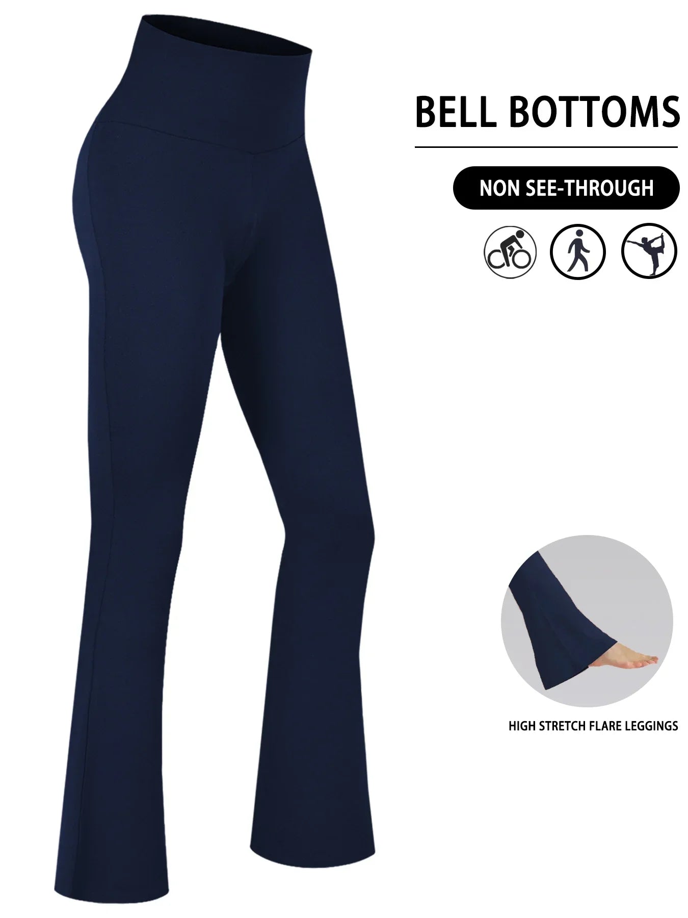 Women's Super Soft Flare Pants High Waisted Tummy Control Workout Yoga Leggings Bell Bottoms