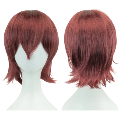 Synthetic Unisex 12 Inches Short Cosplay Hair Party BOB Wigs with Bangs Pink Blonde Orange Halloween Costume Lolita Wig