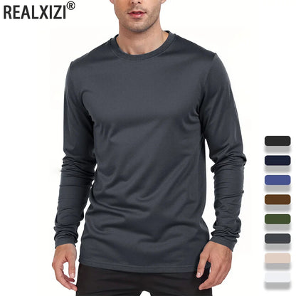 Spring Autumn Men??s T-shirts Long Sleeve Casual Tops Solid Color High Quality Male T-Shirt Classic Men Clothing