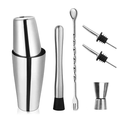 1/3/6/9/11pcs Cocktail Shaker Set Stainless Steel Bartender Kit Cocktail Mixer Wine Martini Boston Shaker Party Bar Tools