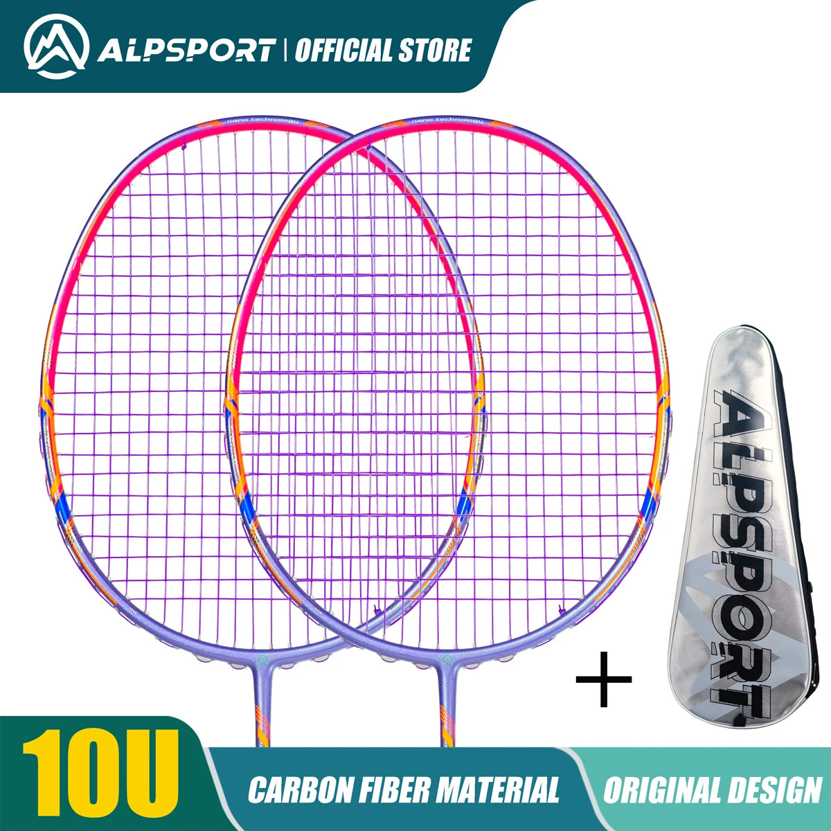 ALP GJ 10U Ultralight 52g T800 Bow And Arrow Badminton Racket Authentic Tensile Force 13kg Outdoor Sports Carbon Fiber Titanium