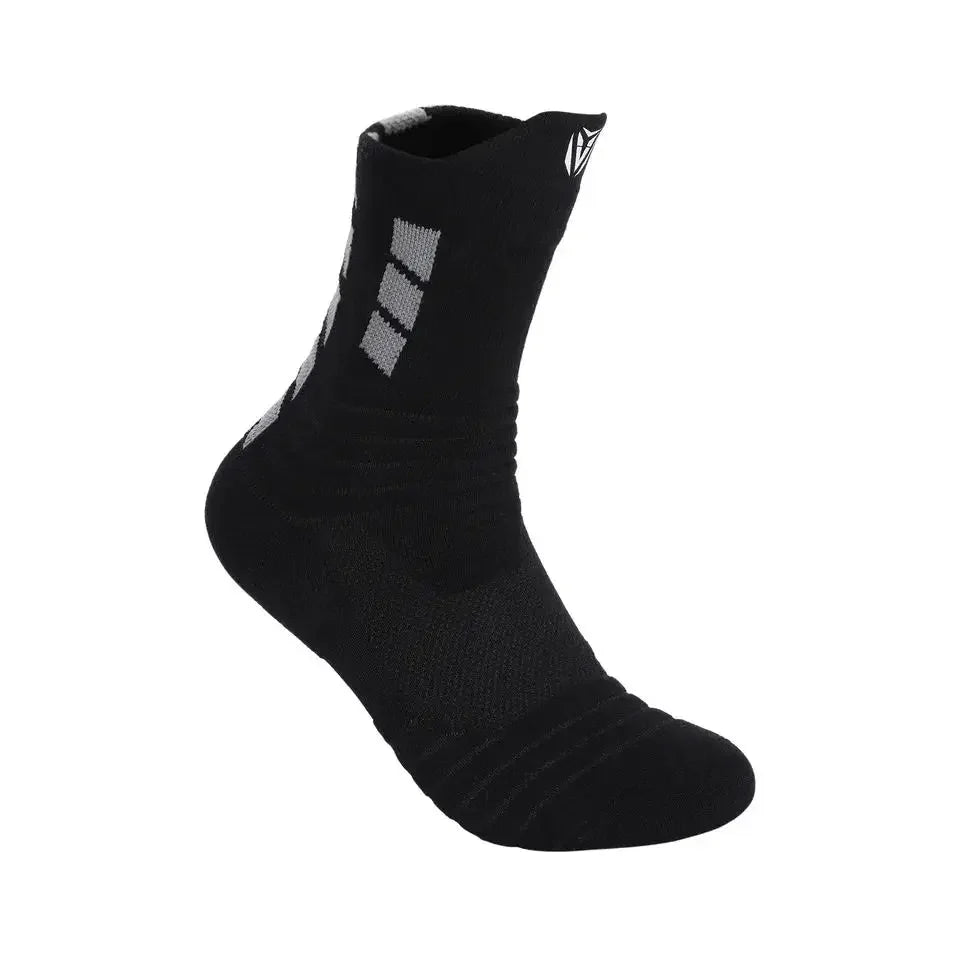 Veidoorn High Quality Sport Socks for Men Mid Calf Length Running Basketball Socks Thicken Non Slip Camping Cycling Stocking