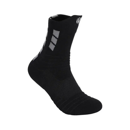 Veidoorn High Quality Sport Socks for Men Mid Calf Length Running Basketball Socks Thicken Non Slip Camping Cycling Stocking