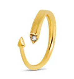 Shiny Crystal High End Non Tarnish Fashion Geometric Open Gold Plated Stainless Steel Rings for Women Wedding Ring Jewelry Gifts