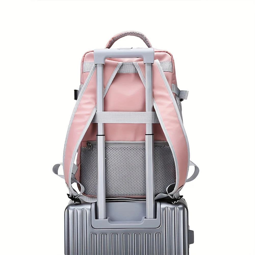 Large Capacity Fashionable Travel Backpack with Adjustable Suitcase, Travel Storage Bag, Multifunctional Leisure Bag