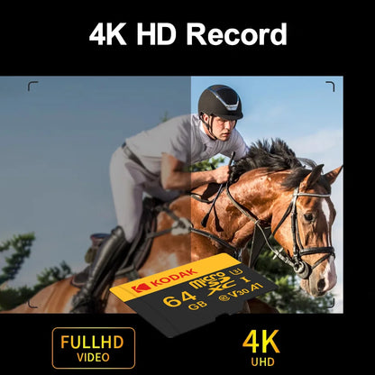 KODAK Micro SD Memory Card 64gb TF Flash 32gb Class10 SD Cards 128gb 256gb 512gb U3 V30 A1 Storage Card for Car Camera PC Phone