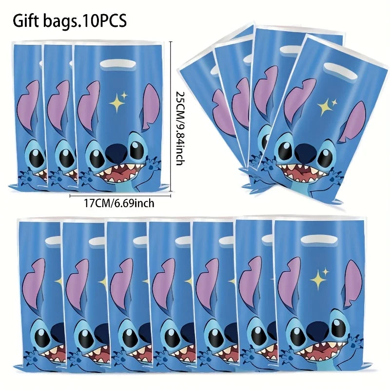 Lilo and Stitch Birthday Party Decoration Girl Boy Disposable Tableware Tablecloth Candy Bag Plate Paper Cup Supplies Kit