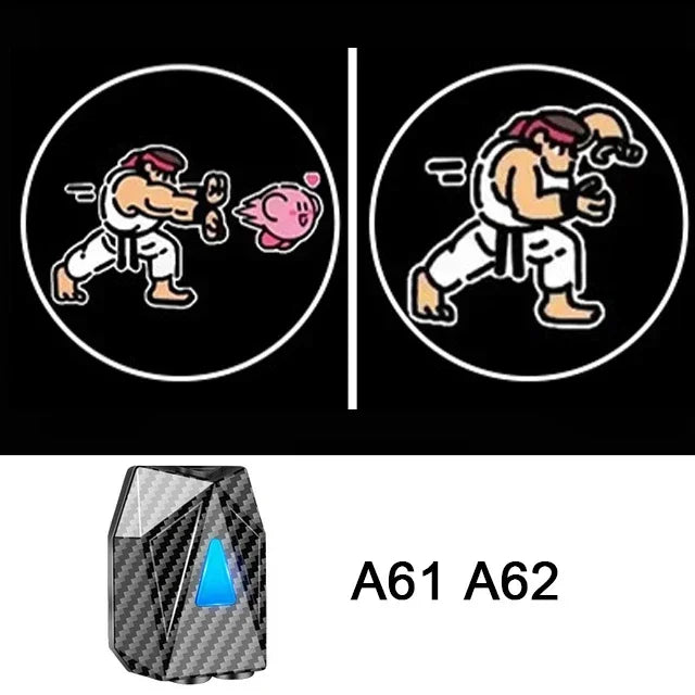 Novelty Cartoon Car Light Wireless Dynamic Projector LED Car Door Lamp Children Animetion Atmosphere Decor Light Warning Welcome