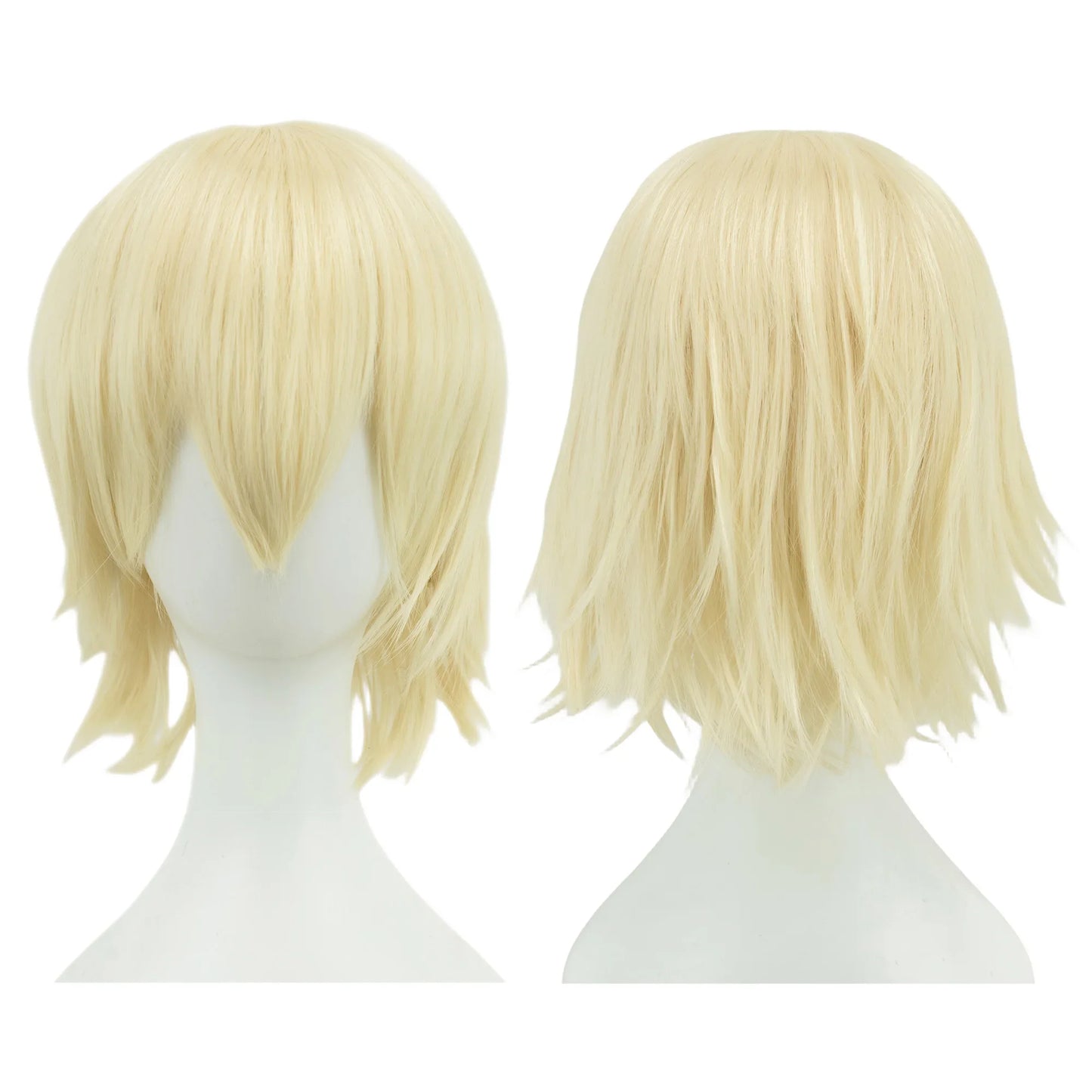 Synthetic Unisex 12 Inches Short Cosplay Hair Party BOB Wigs with Bangs Pink Blonde Orange Halloween Costume Lolita Wig