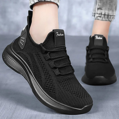 Women Casual Shoes 2025 Hot Sale Breathable Air Mesh Slip-on Female Sock Footwear Outdoor Women Sneakers Thick Bottom Platforms