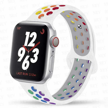 Sport watch strap For Apple Watch Bands Ultra 49mm 44mm 45mm 38/40mm 41mm Silicone Pride Bracelet iWatch Series 8 7 6 4 5 3 9 SE