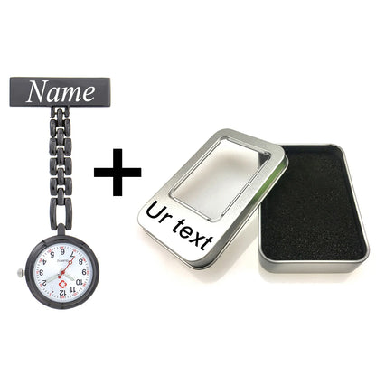 FREE Personalized Your Name Logo Doctor Clock Stethoscope Customize Engrave Medical Hospital Healthcare Pocket FOB Nurse Watch