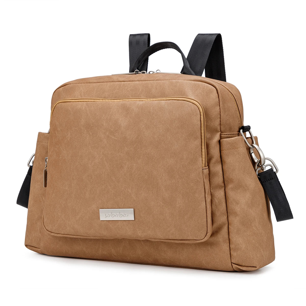 Soboba 2023 New Diaper Bags for Mother Waterproof Large Capacity Solid Polyester Diaper Backpacks Travel Bag for Newborn Baby