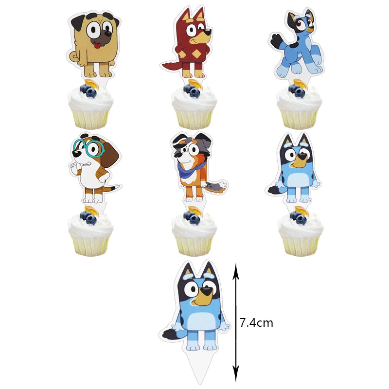 New Bluey Birthday Party Decoration Latex Balloons Bingo Aluminum Film Balloon Disposable Tableware Kids Event Supplies Backdrop