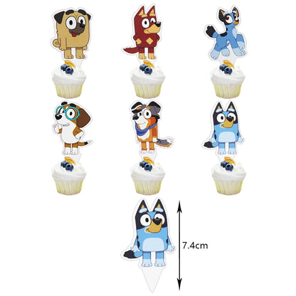 New Bluey Birthday Party Decoration Latex Balloons Bingo Aluminum Film Balloon Disposable Tableware Kids Event Supplies Backdrop