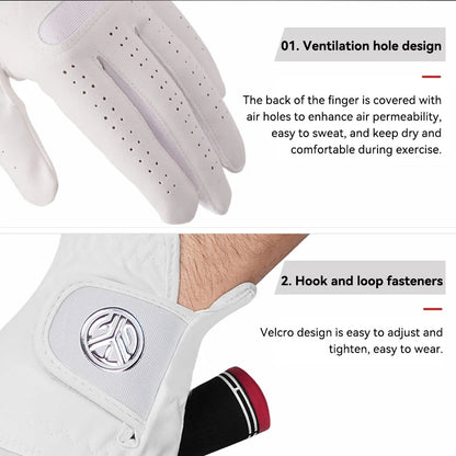 1 Pc Men's Golf Gloves Left Right Hand Women Soft Ultra-fiber Cloth Breathable Wear-resistant Golf Gloves Sports Gloves