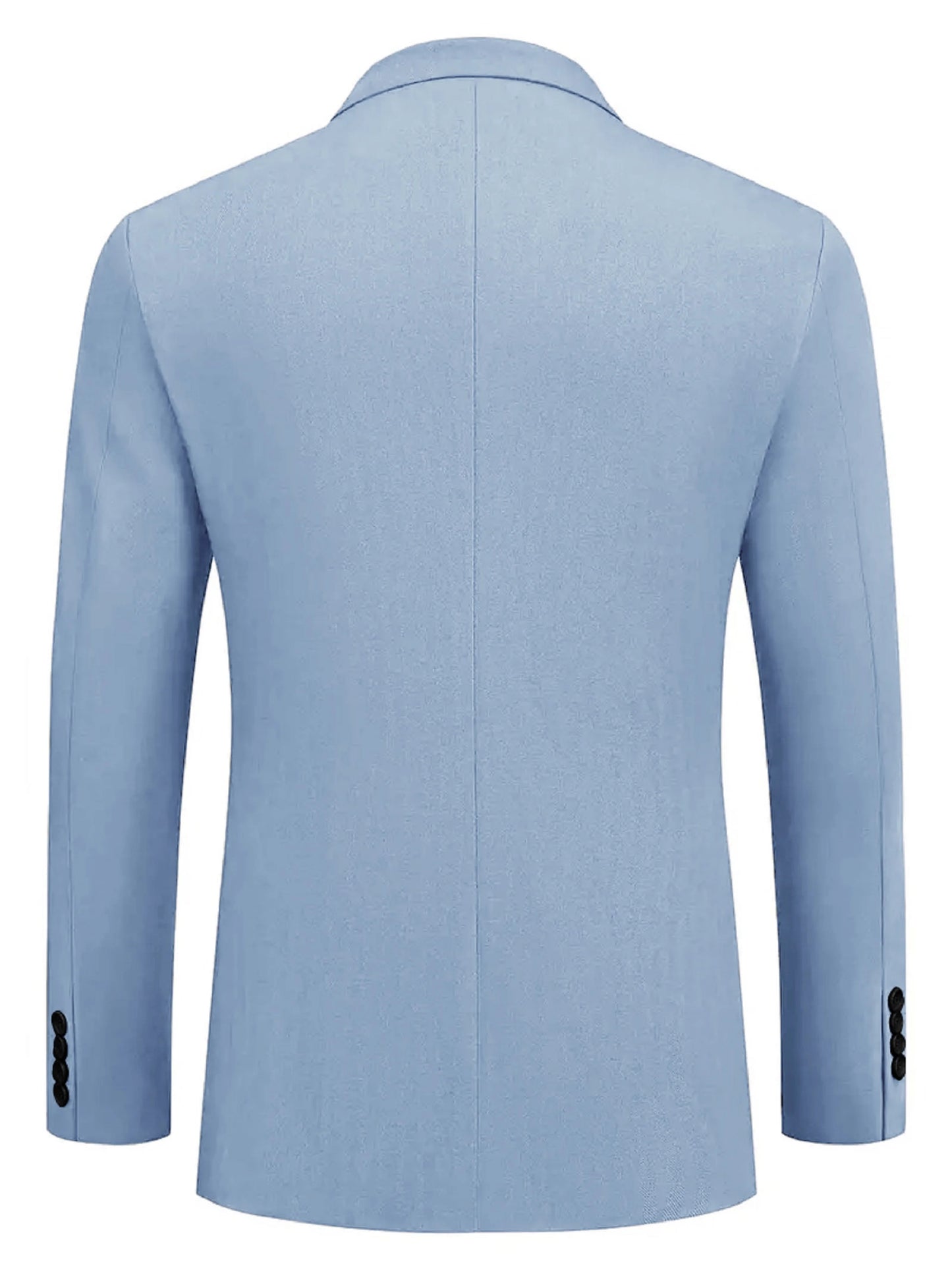 Men's Multi-Flap Pocket Pants Fashionable Slim Two-Button Blue Suit Jacket Suitable for Spring and Autum Business Banquet, Daily Outdoor Casual Men's Suit