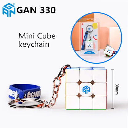 [JudyCube] GAN 330 Mini 3x3 Keychain Cube Gan330 10th anniversary Stickerless 3x3 Speed Cube Professional Magic Cube Puzzle Toys