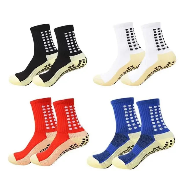 4 Pairs Anti-slip Football Socks Men Woman Non-slip Soccer Basketball Tennis Sport Socks Grip Cycling Riding Yoga Socks