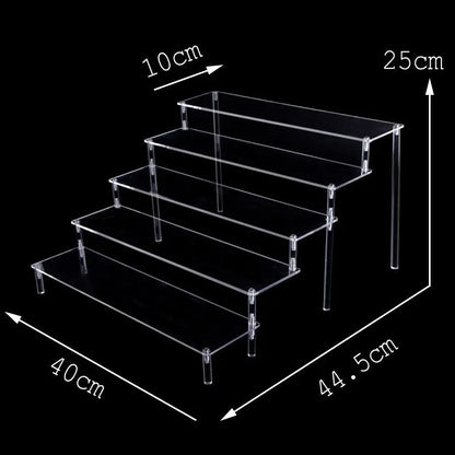 Acrylic Risers for Display 2-5 Tier Acrylic Display Stand Perfume ,Clear Cupcake Stand Holder for Figures Dessert Doll Shelves