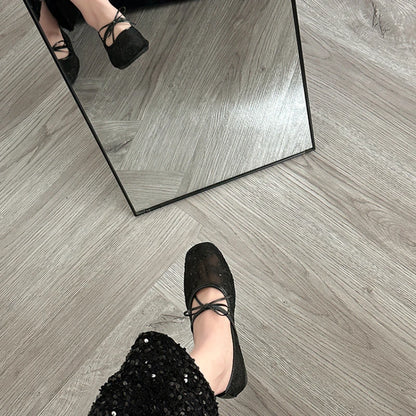 Breathable Women Mary Jane Flats Shoes Fashion Butterfly-knot Shoes Laides Soft Sole Comfort Street Style Shoes