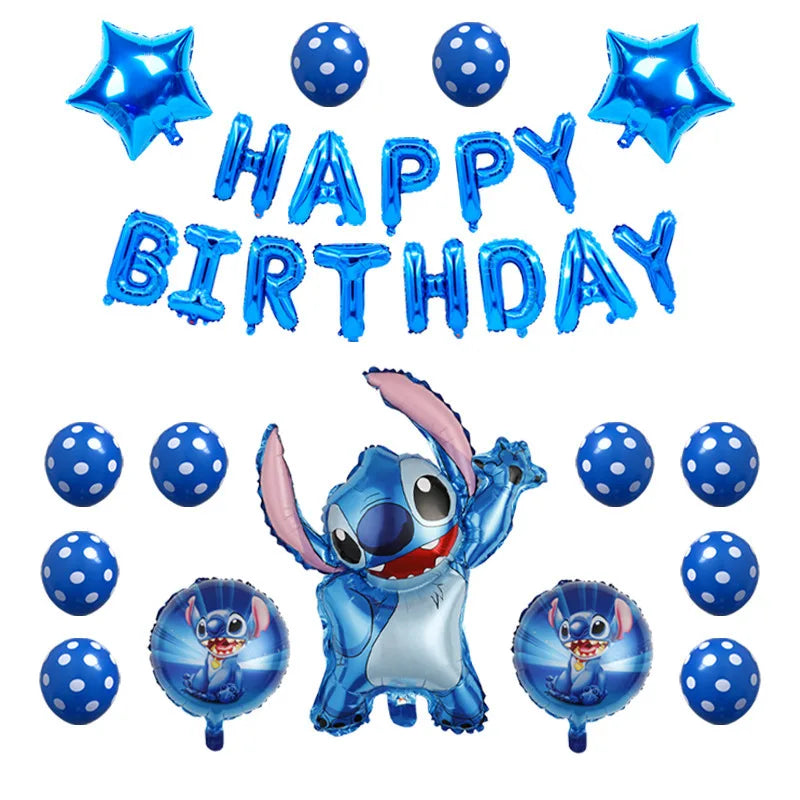 Disney Stitch Birthday Party Balloons Lilo & Stitch Balloon Sets Baby Shower for Kids Birthday Party Decorations Supplies Gifts