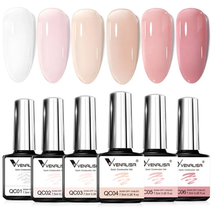 Venalisa HEMA TPO FREE Nail Gel Polish Glitter Gorgeous Full Coverage Soak Off UV LED French Nail Jelly Pink Nude Collection