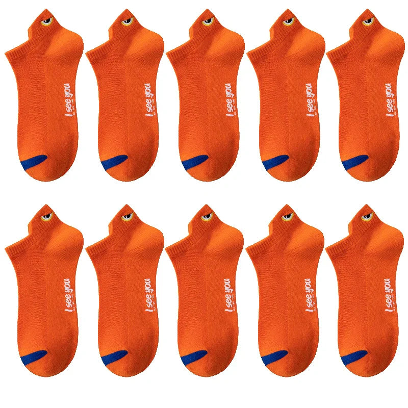 5/10 Pairs Man Short Socks Ankle Boat Socks Breathable Casual Athletic Socks Women Summer Thin Low-Cut Male Socks