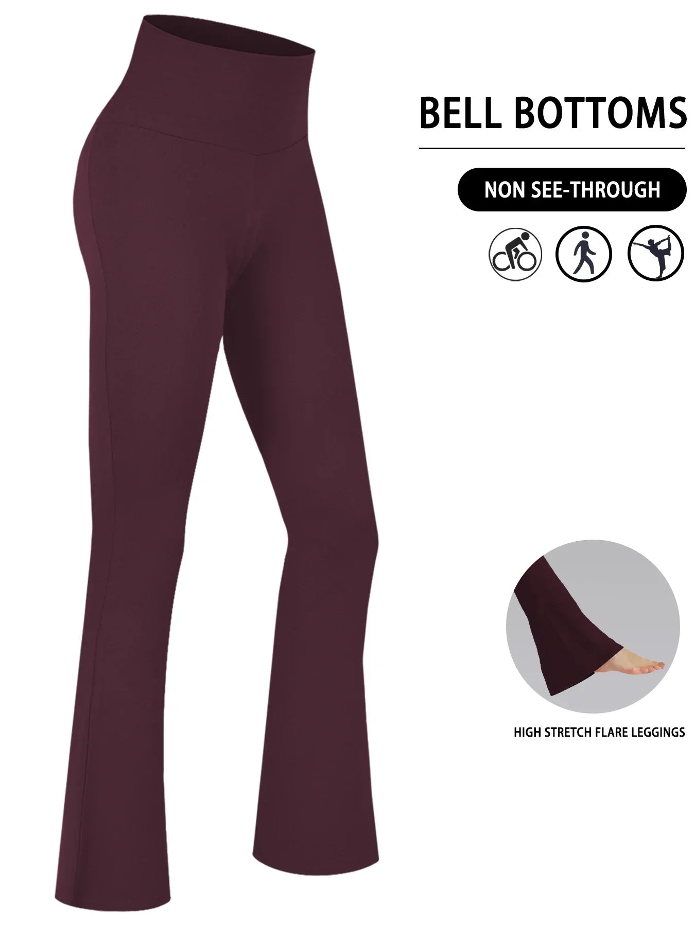 Women's Super Soft Flare Pants High Waisted Tummy Control Workout Yoga Leggings Bell Bottoms