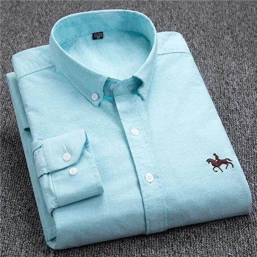 Plus 5XL 6XL Mens Oxford Shirts 100% Cotton Spring Long Sleeve Casual Business Formal Dress Shirt Regular Fit Social Man Clothes