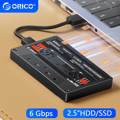 ORICO 2.5'' inch Hard Drive Enclosure USB C SATA III Classic SSD HDD External Case 6Gbps HD Storage Box Shockproof For PC Laptop