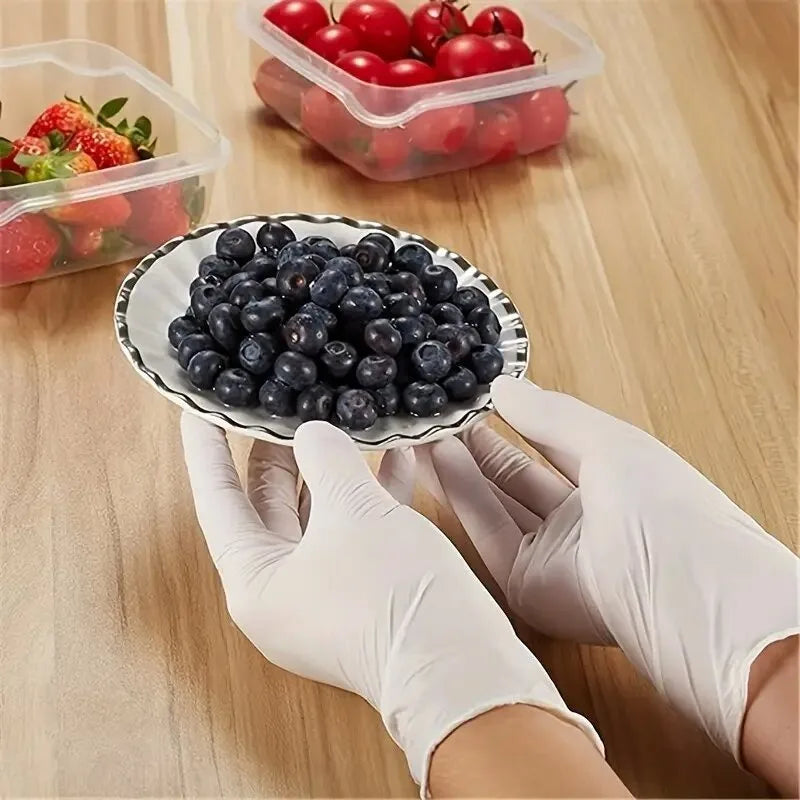 20/50/100PCS Disposable White Nitrile Gloves Household Cleaning Gloves Kitchen Cooking Tattoo Pet Tools Waterproof Latex Free