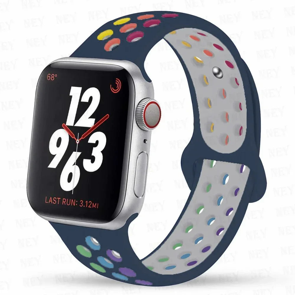 Sport watch strap For Apple Watch Bands Ultra 49mm 44mm 45mm 38/40mm 41mm Silicone Pride Bracelet iWatch Series 8 7 6 4 5 3 9 SE