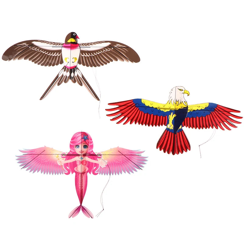 Cartoon Children Kite Mini Plastic Toys Kite + 40cm Hand Brake Fishing Rod Outdoor Fun Sports Toys Kites For Kids Gifts