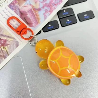 Cute Glow in The Dark Turtle Keychain for Women Girls Backpack Pendant Colorful Tortoise Keyring Student DIY Accessories Gift