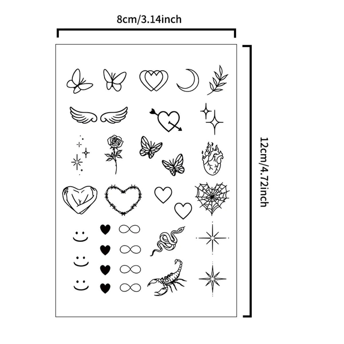 Small Pattern Waterproof Temporary Tattoo Stickers, Long-lasting Waterproof for One to Two Weeks, Finger Tattoos for Women.