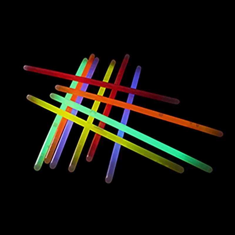 50/100pcs Light Glow Stick Party Supply Necklace Bracelets Wedding Bar Light Stick for Festive Concert Party Logo Printing