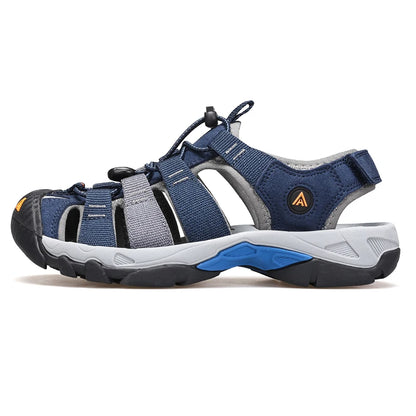 HUMTTO Summer Outdoor Sandals for Men Breathable Hiking Shoes Water Beach Mens Sandals Camping Climbing Aqua Sneaker HT-710445A