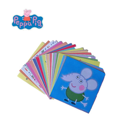 108pcs Peppa Pig Funny Paper Cuttings Origami Handmade Children's Colored Paper Kinder garten Learn Cartoon Baby Puzzle Toy Gift