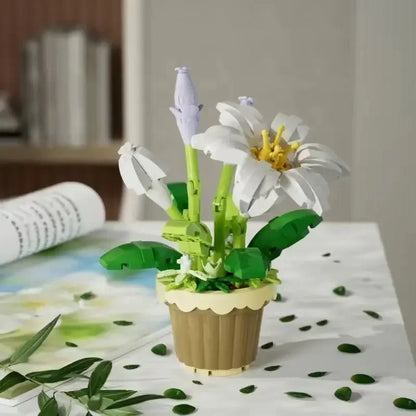 Mini Flower with Pot Micro Building Blocks Toys - Intricate Floral Details, Multiple Styles Available for Home and Office D¨¦cor