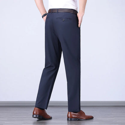 Male Pants Stretch Solid Black Smart Casual Men's Trousers Office Quick Dry Suit Pants New Spring Autumn Korean Straight Pants
