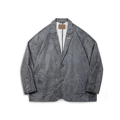 Maden New Casual Suit with Irregular Pattern Design Lapel Loose Blazers Cotton Jacket for Men's Spring and Autumn