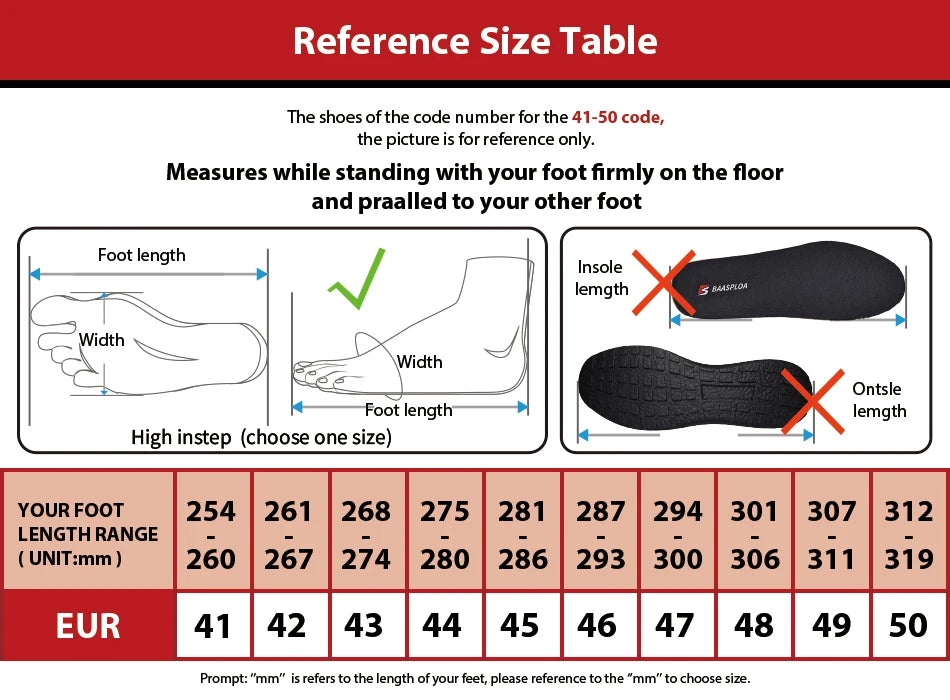 Baasploa Men Running Shoes Lightweight Sport Shoes Mesh Breathable Casual Sneakers Non-Slip Outdoor for Men New Arrival