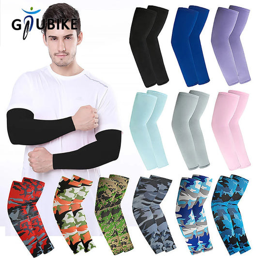 GTUBIKE 2Pcs Unisex Cooling Arm Sleeves Cover Sports Running UV Sun Protection Outdoor Fishing Cycling Sleeves for Hide Tattoos
